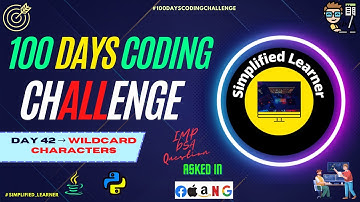 Day #42  Check if two strings match where one string contains Wildcard characters | Coding Interview