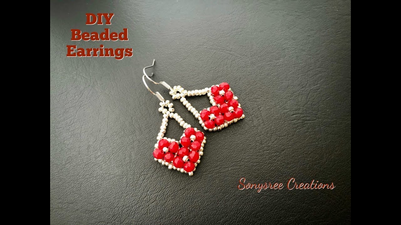 Sweetheart Beaded Earrings Tutorial 💞DIY Earrings.How to make beaded earrings