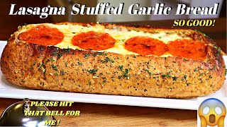 ITALIAN LASAGNA RECIPE | HOW TO MAKE LASAGNA STUFFED GARLIC BREAD WITH PEPPERONI VIDEO RECIPE