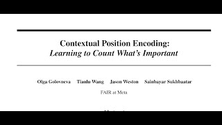 [QA] Contextual Position Encoding: Learning to Count What's Important