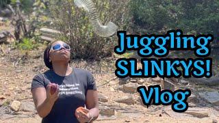 Trying to Juggle THREE SLINKYS | Juggling Random Objects Vlog