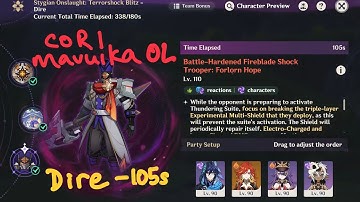 [6.0 Stygian Onslaught] C0R1 Mavuika Overload Dire Fireblade Shock Trooper - 2 cost 105s on mobile