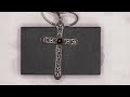 022 | Silver Colored Chain Large Cross Tested With 18 Karat Acid