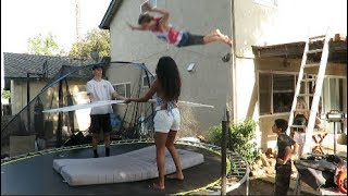 Jumping Through Shapes Trampoline Challenge