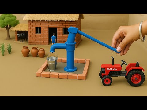 mini tractor making mini hand pump science project | DIY how to make cow shed