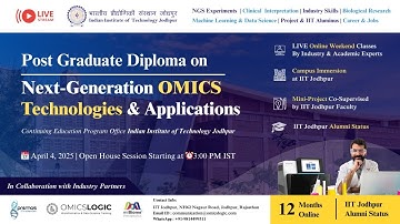 Open House: IIT Jodhpur Post Graduate Diploma in Next Generation OMICS Technologies and Applications