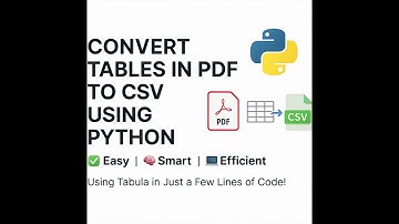 Convert PDF Tables to CSV in Python | Tabula & Pandas Tutorial (Step-by-Step)