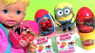 Disney Frozen Anna Elsa Unboxing Strawberry Shortcake Surprise Eggs Num Noms Play-Doh