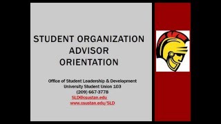 CSU Stanislaus Student Organization Advisor Training