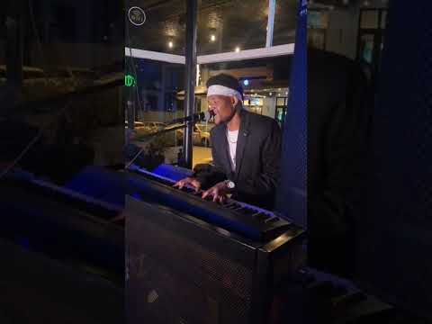 Theo on the keys and vocals at Coca Lounge, Melville at a Blazepark event.