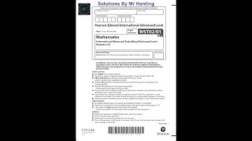 Edexcel - iAL Mathematics - Statistics - Paper S2 - October 2022 - Solutions By Mr Harding