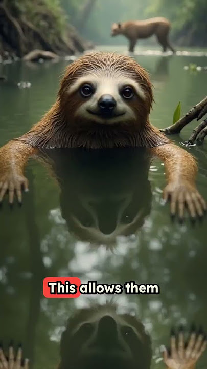 Did You Know Sloths Can Hold Their Breath Longer Than Dolphins?! 🦥😱 #shorts #facts #viral#didyouknow