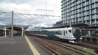 E257系NC-33編成　ポイントを渡りながら三島駅到着