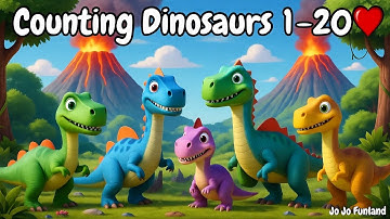 Counting Dinosaurs 1–20 🦕 | Fun Learning  Song for Kids | Rhymes & Counting Songs for Children
