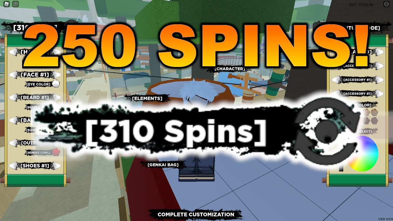 THE ALL NEW 250 SPIN CODE IN SHINOBI LIFE 2 || TYSM FOR 1K ...