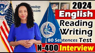 2024 OFFICIAL English Reading & Writing Test for the US Citizenship Interview N-400 Interview!!