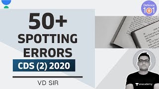 50+ Spotting Errors (Part-2) | CDS(2) 2020 | VD sir