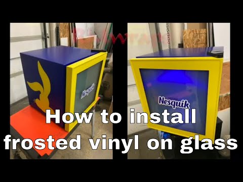 How to install frosted vinyl on glass mini fridge door, wrapping the body and door frame.