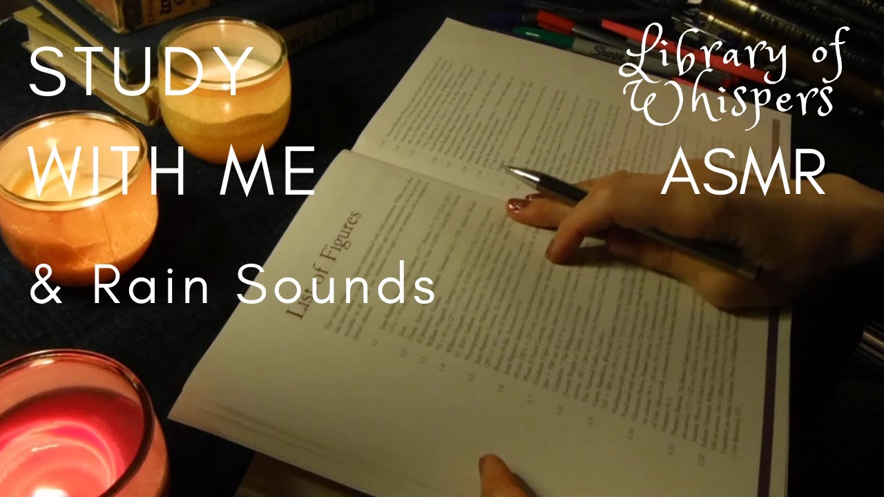 ASMR | Study with me! - Soft Whispering & Gentle Rain Sounds - Writing ...