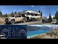 Toyota Tundra tows 9K lbs. 5th Wheel, MPG/°F; Camping at Pine Cliff, June Lake CA