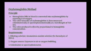 Pathology | Hematology – Hemoglobin Estimation Methods & Normal Values | AHS Guide