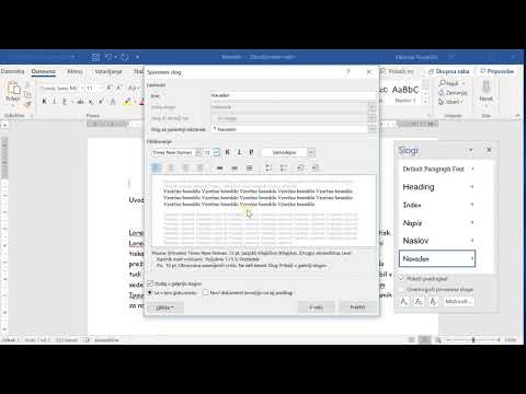 MS Word: Nastavitev strani in navadnega sloga
