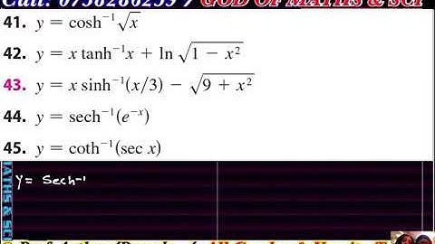 Derivatives of hyperbolic functions example 10 of 11