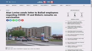 Alan Levine sends letter to Ballad employees regarding COVID-19 and Biden's remarks on vaccination