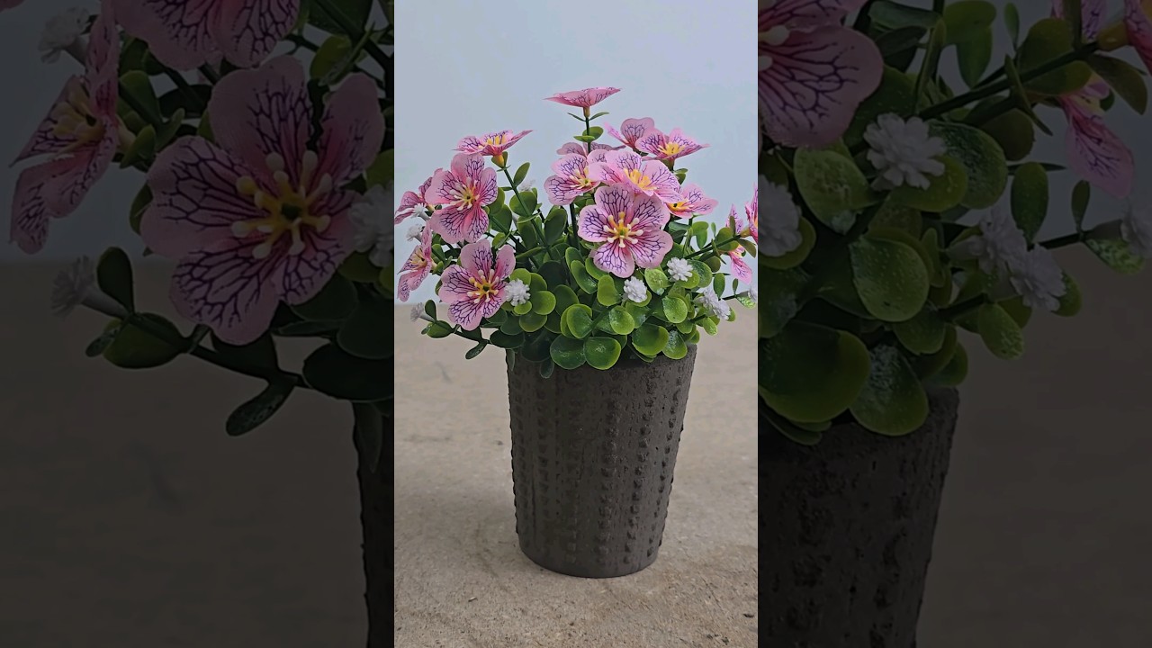 handmade cement vase 