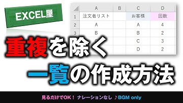 [EXCEL] 重複を取り除いた一意のデータ一覧を作る関数