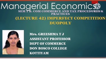 LECTURE 42 MANAGERIAL ECONOMICS SEM 1 B.COM TAXATION
