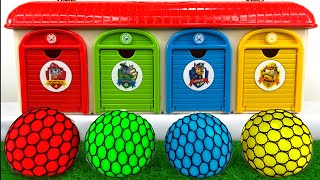 Oddly ASMR Garage | How I Made Rainbow Beads and Princesses in 4 Colors Soccer Balls Satisfying