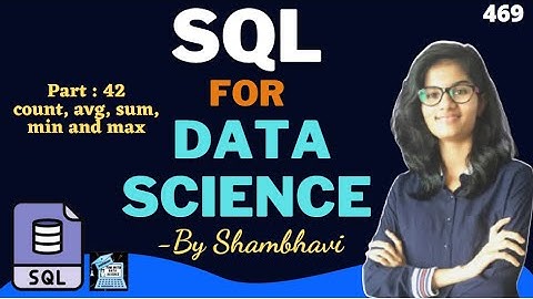 SQL for data science Part:42  count,sum,avg,min,max | sql for beginner | sql queries