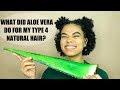 TRYING FRESH ALOE VERA ON MY TYPE 4 NATURAL HAIR