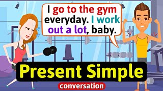 Present Simple (Working out at the gym) - English Conversation Practice - Improve Speaking screenshot 3