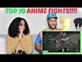 Top 10 Anime Battles REACTION!!!!