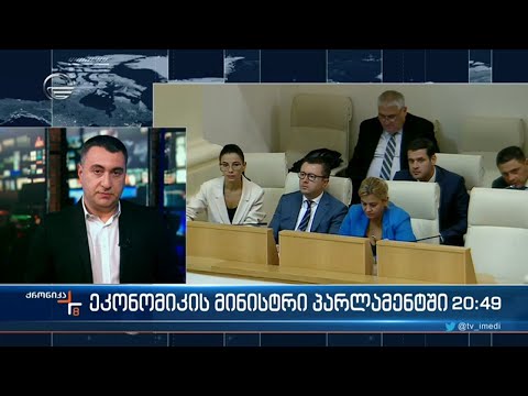ეკონომიკის მინისტრი პარლამენტში