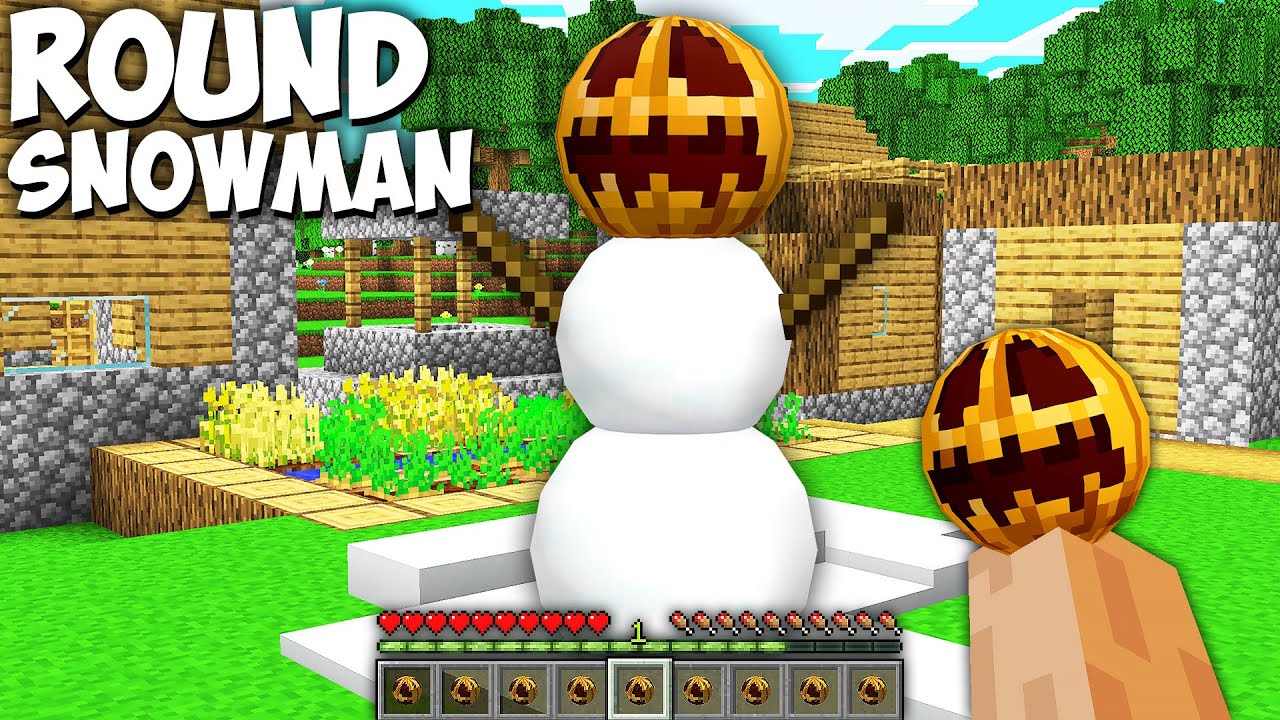 How To Make ROUND SNOWMAN in Minecraft ??? Sphere Mob Village Challenge !!!