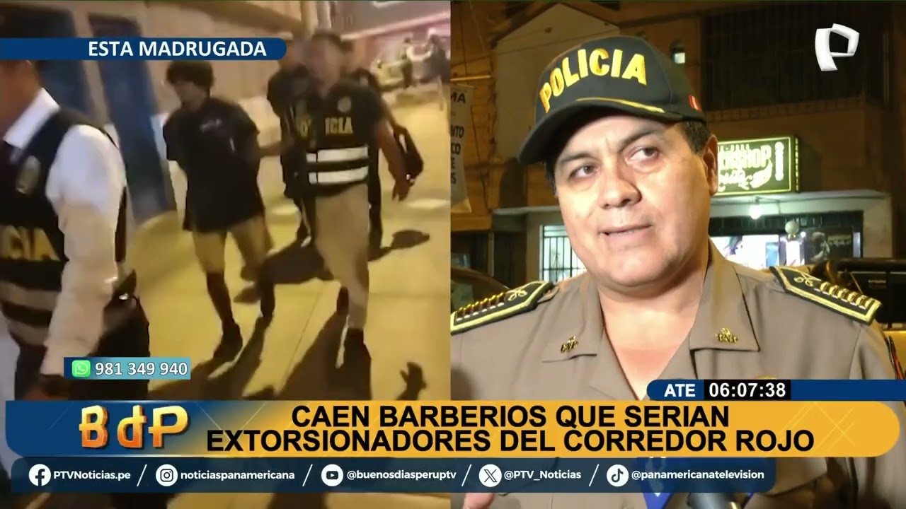 Policía captura a extorsionadores extranjeros dentro de una barbería de Ate (2)