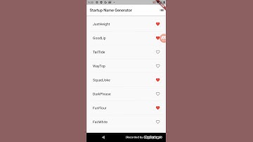 Startup Name Generator App for TopCoder Learning Series - Flutter - Challenge 1 - Write first App