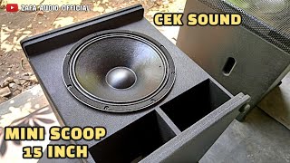 cek sound box miniscoop 15 inch - review power wisdom AH-10002