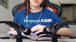 background ASMR (binaural) 🎧 notebook sounds, iPad sounds, mic brushing, slow tapping, soft rain