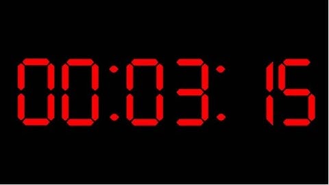 3 Minute & 15 Second Countdown Timer w/ Alarm - Digital Clock - Retro Westclox - 3:15 - Red w/ Black