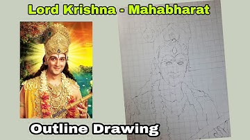 Lord Krishna Outline Drawing Step By Step // Part- 1//  Sourabh Raaj Jain 🙏