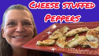 Making stuffed banana peppers with a creamy, cheesy filling #food #cookingfromscratch #peppers