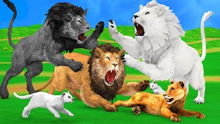 सफ़ेद शेर और काला शेर की लड़ाइयाँ White Lion Vs Black Lion Hindi Kahaniya Funny Animals Videos