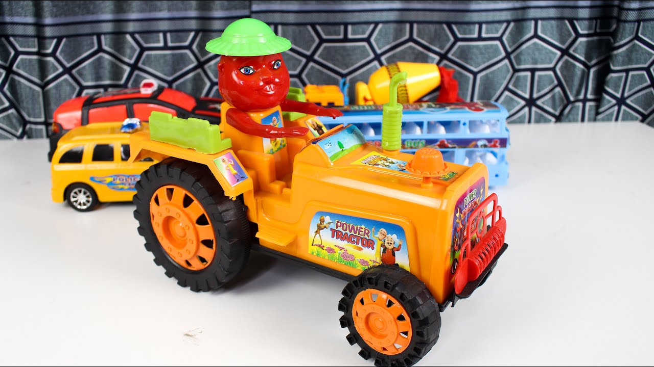 Some Vehicles Toys Tractor police car bus YouTube