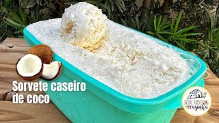 COCONUT ICE CREAM | THE BEST IN THE WORLD | CREAMY AND SUPER EASY - Adriana Fernandino