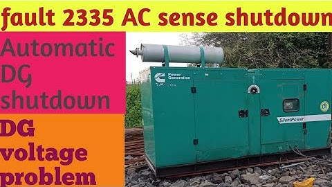 fault 2335 AC sensor shutdown|Automatic DG shutdown|DG voltage problem|Cummins DG|September 3, 2021