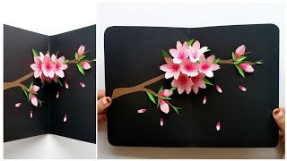 Amazing Popup card  Cherry Blossom popup card  Paper craft  DIY paper